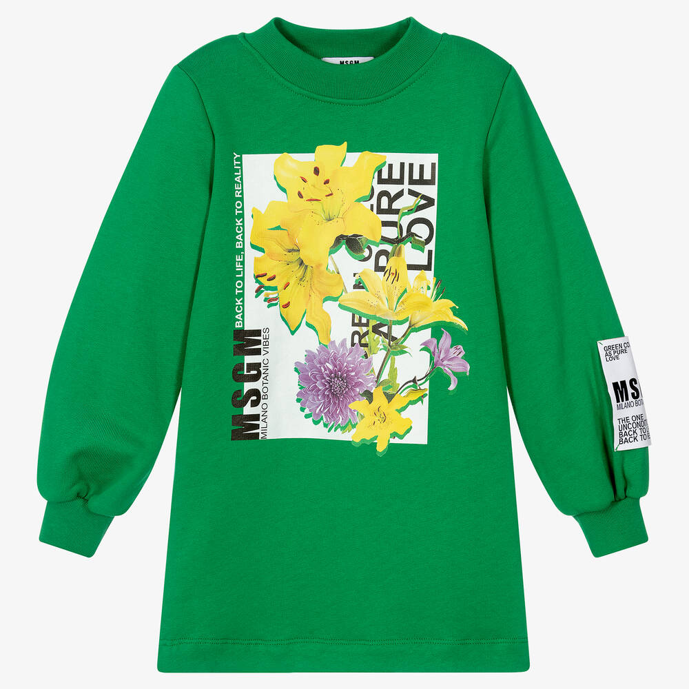 MSGM - Robe-sweat verte Fille | Childrensalon