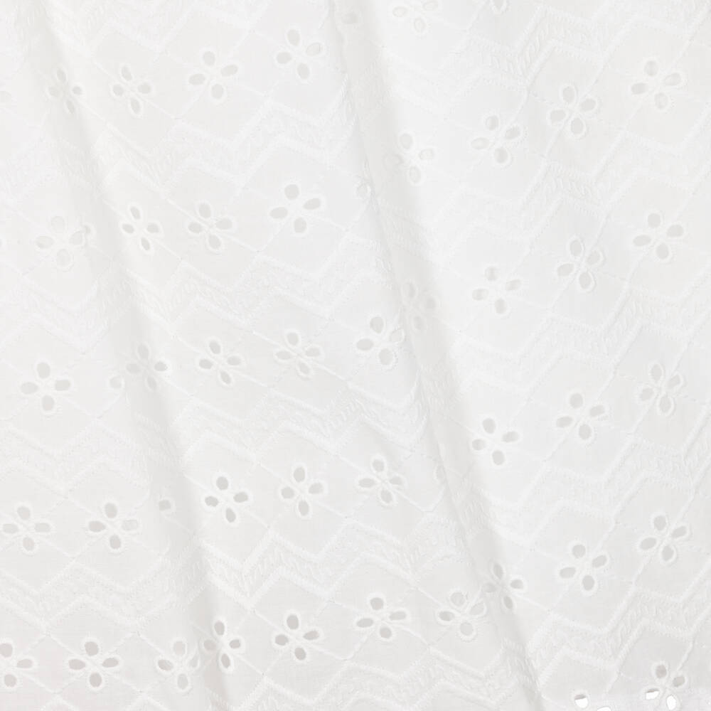 MSGM-Girls Ivory Cotton Broderie Anglaise Dress | Childrensalon Outlet