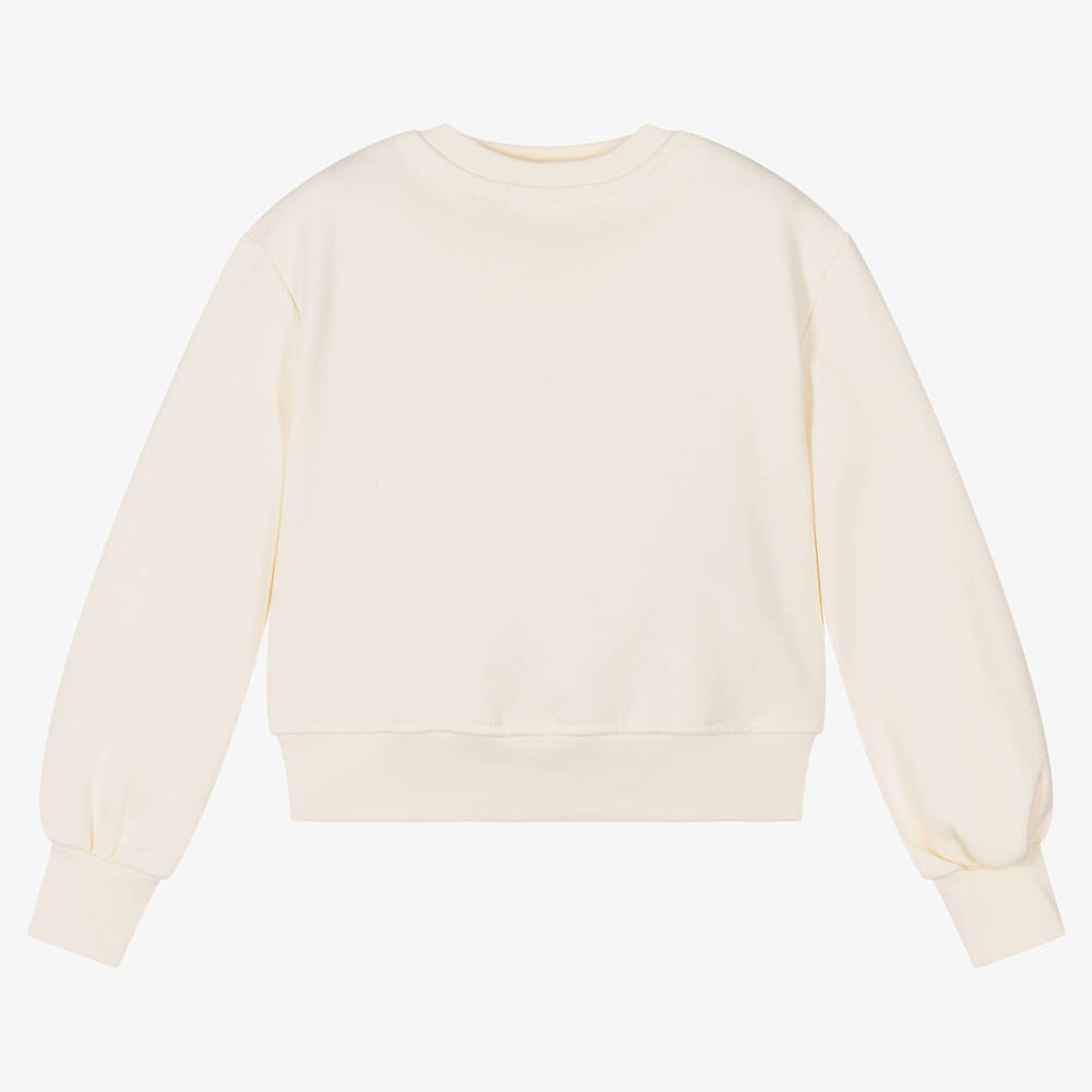 MSGM-Girls Ivory Logo Sweatshirt | Childrensalon Outlet