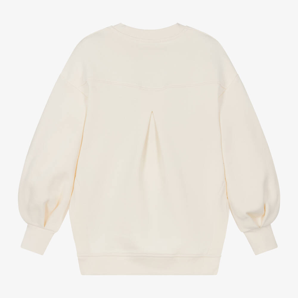 MSGM-Girls Ivory Logo Sweatshirt Dress | Childrensalon Outlet