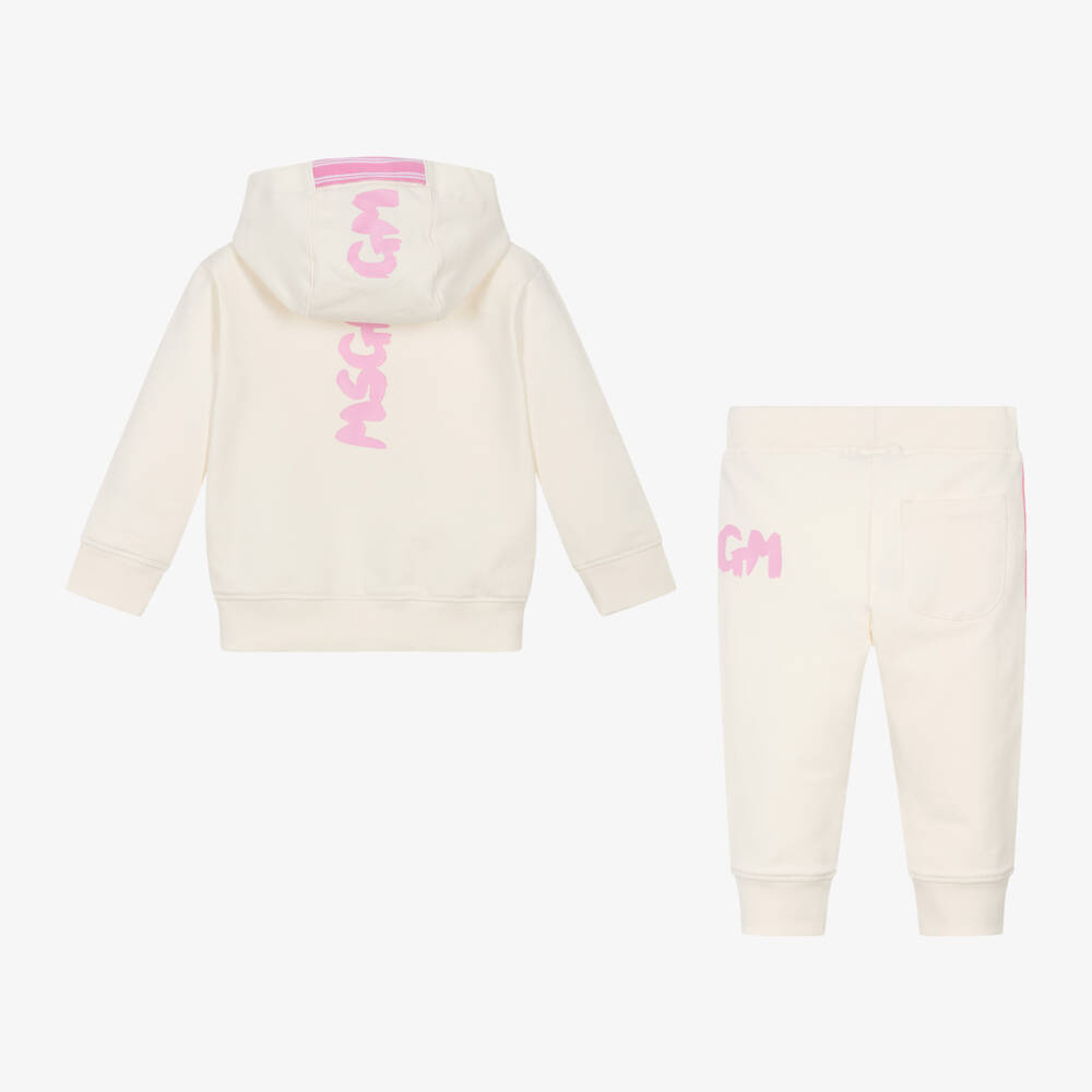 MSGM-Girls Ivory Ruffle Cotton Set | Childrensalon Outlet