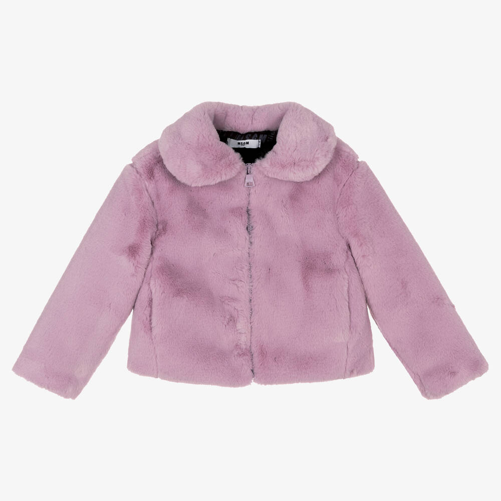 MSGM - Veste lilas en fourrure synthétique | Childrensalon