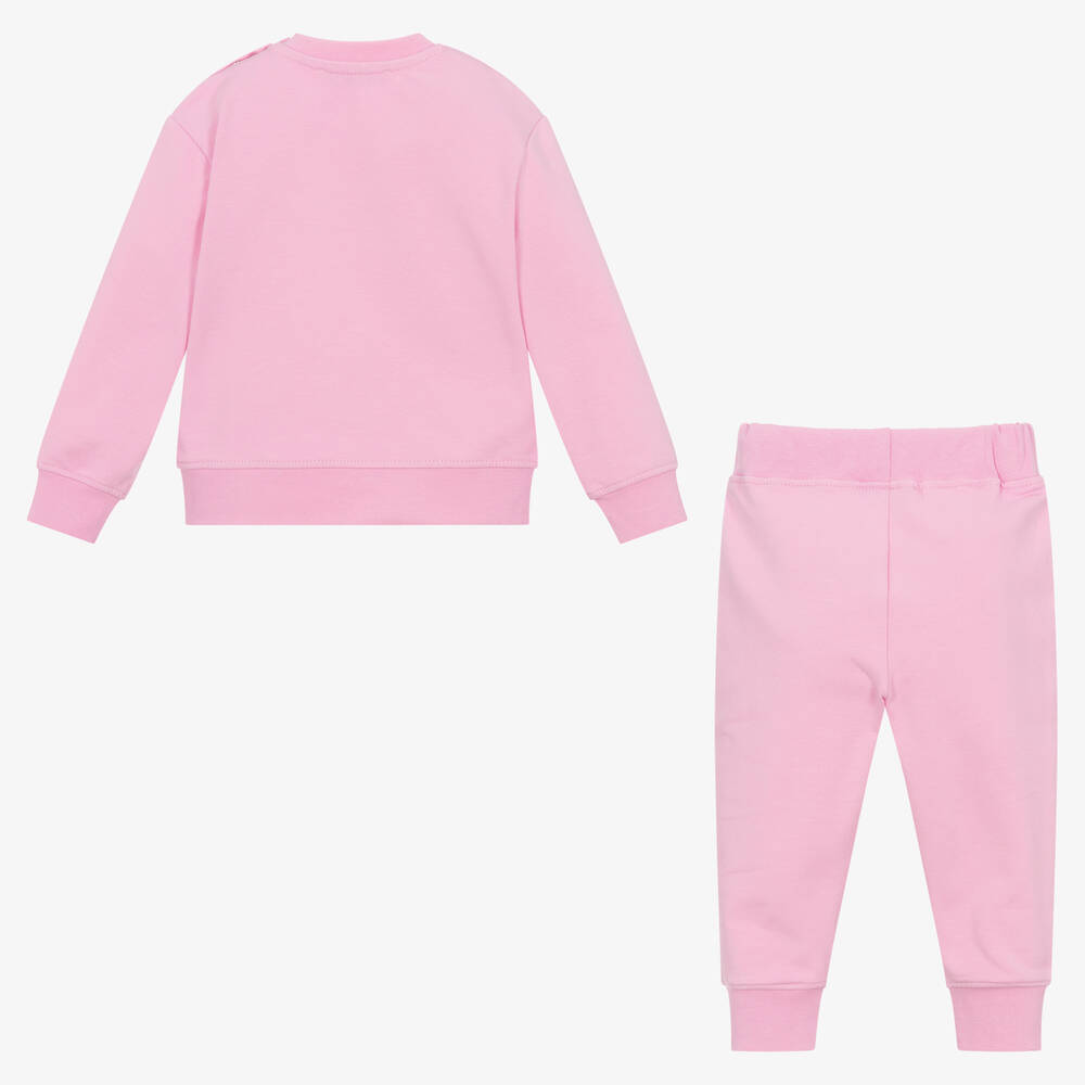 MSGM-Girls Pink Cotton Butterfly Tracksuit | Childrensalon Outlet