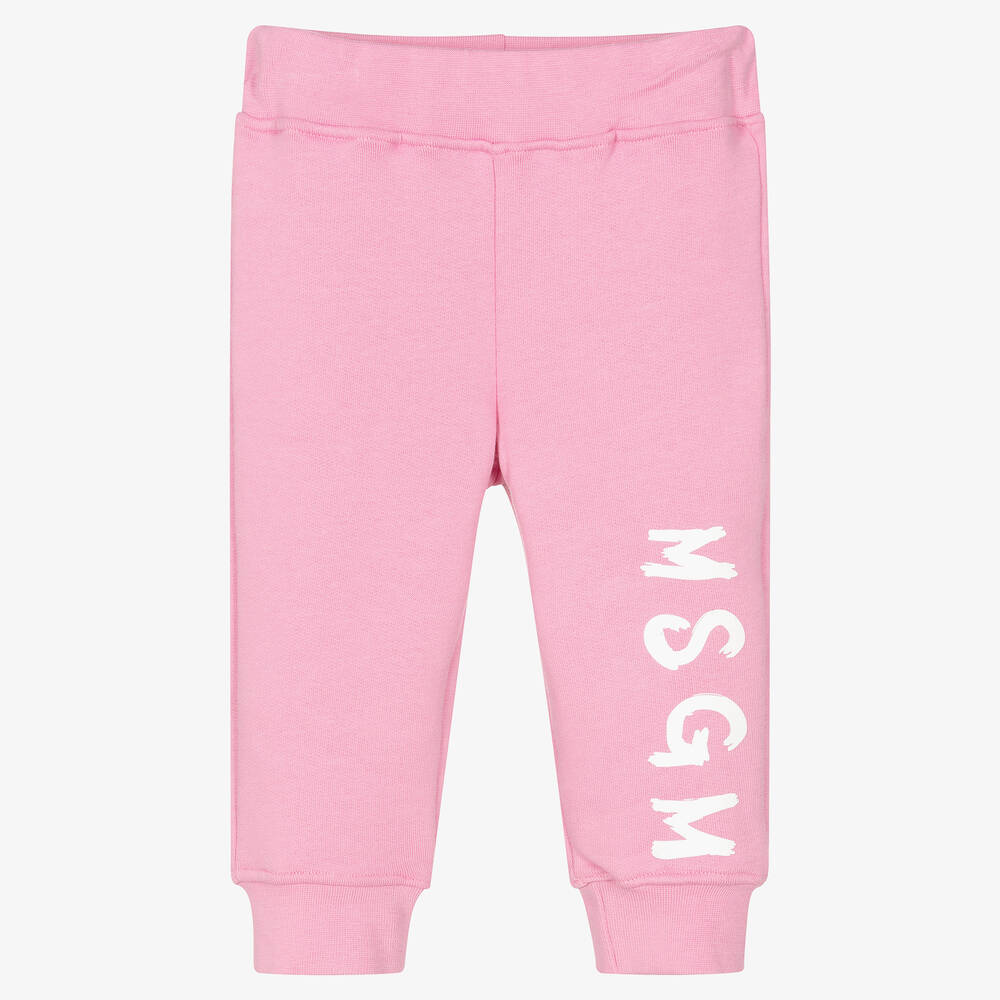 MSGM - Jogging rose en coton Fille | Childrensalon