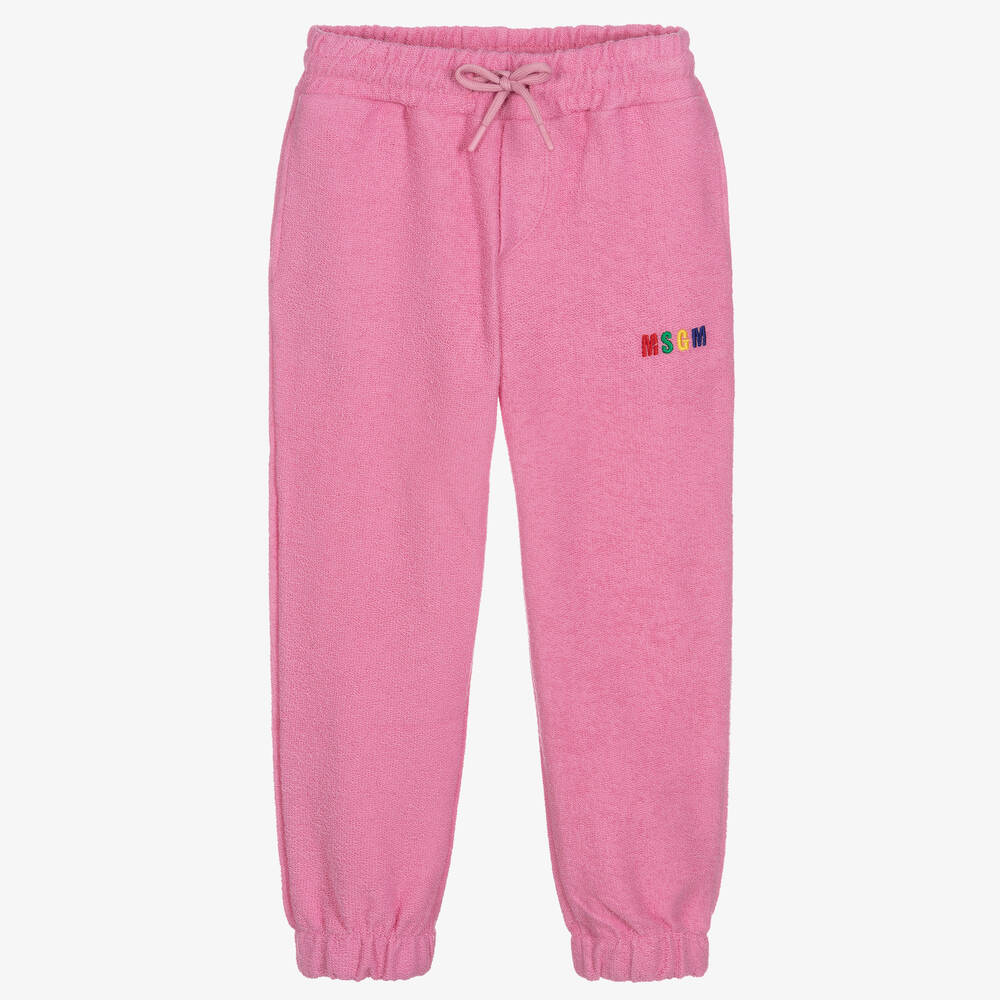 MSGM - Bas de jogging rose en coton éponge | Childrensalon