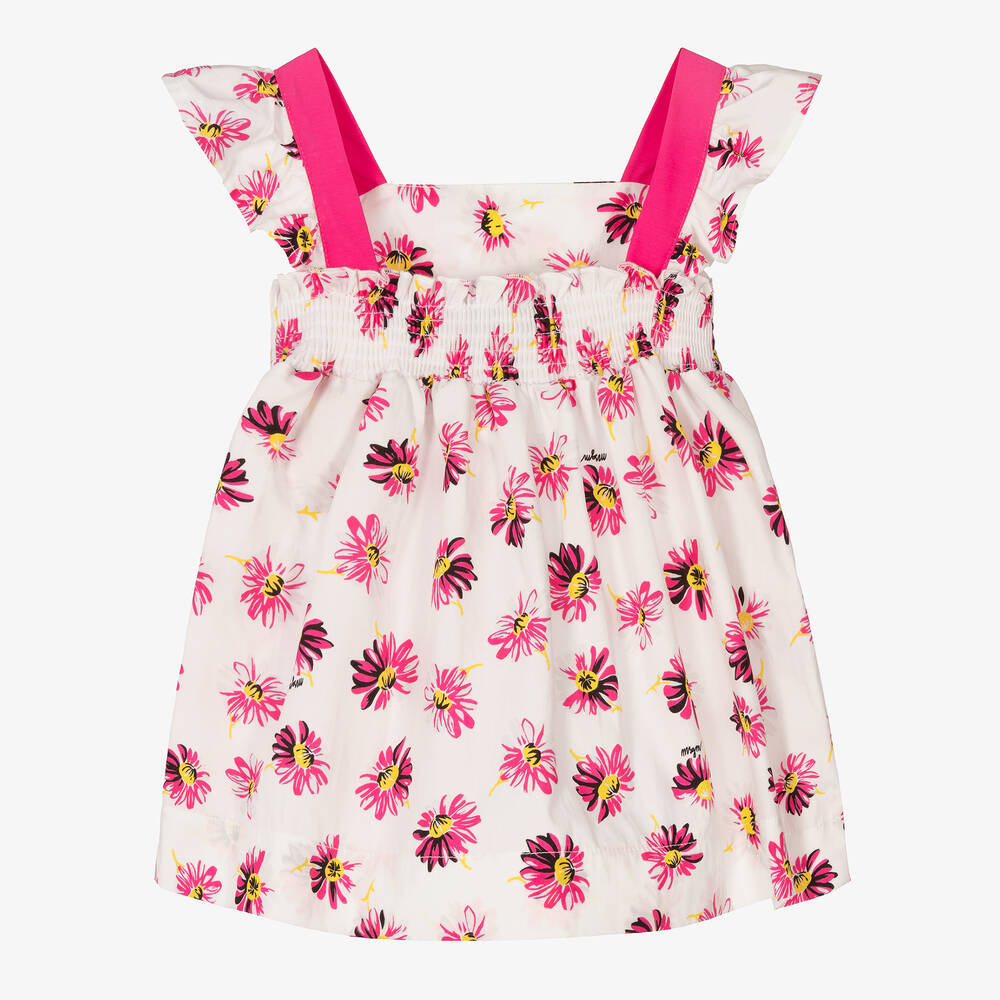 MSGM-Girls Pink Daisy Print Dress | Childrensalon Outlet