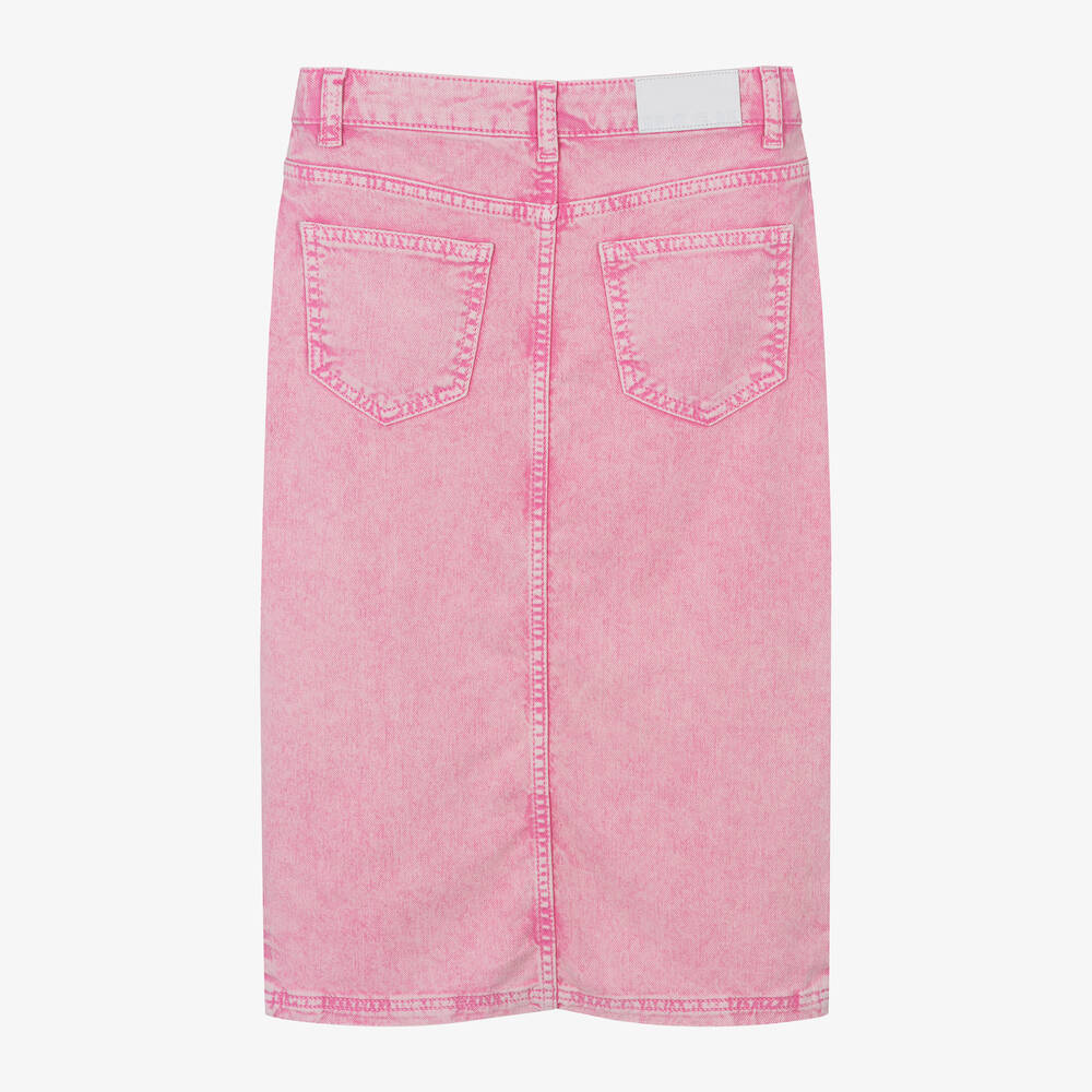 MSGM-Girls Pink Denim Midi Skirt | Childrensalon Outlet