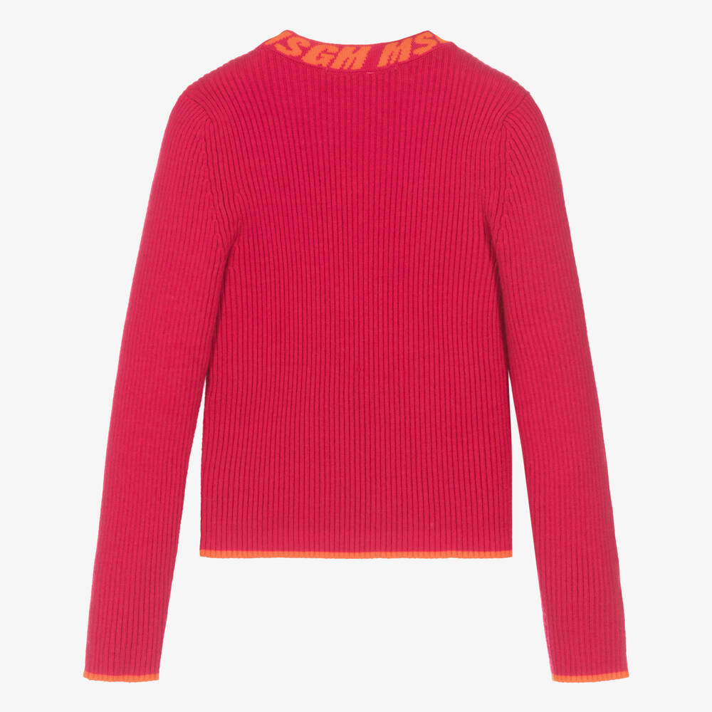 MSGM-Розовый вязаный джемпер для девочек | Childrensalon Outlet