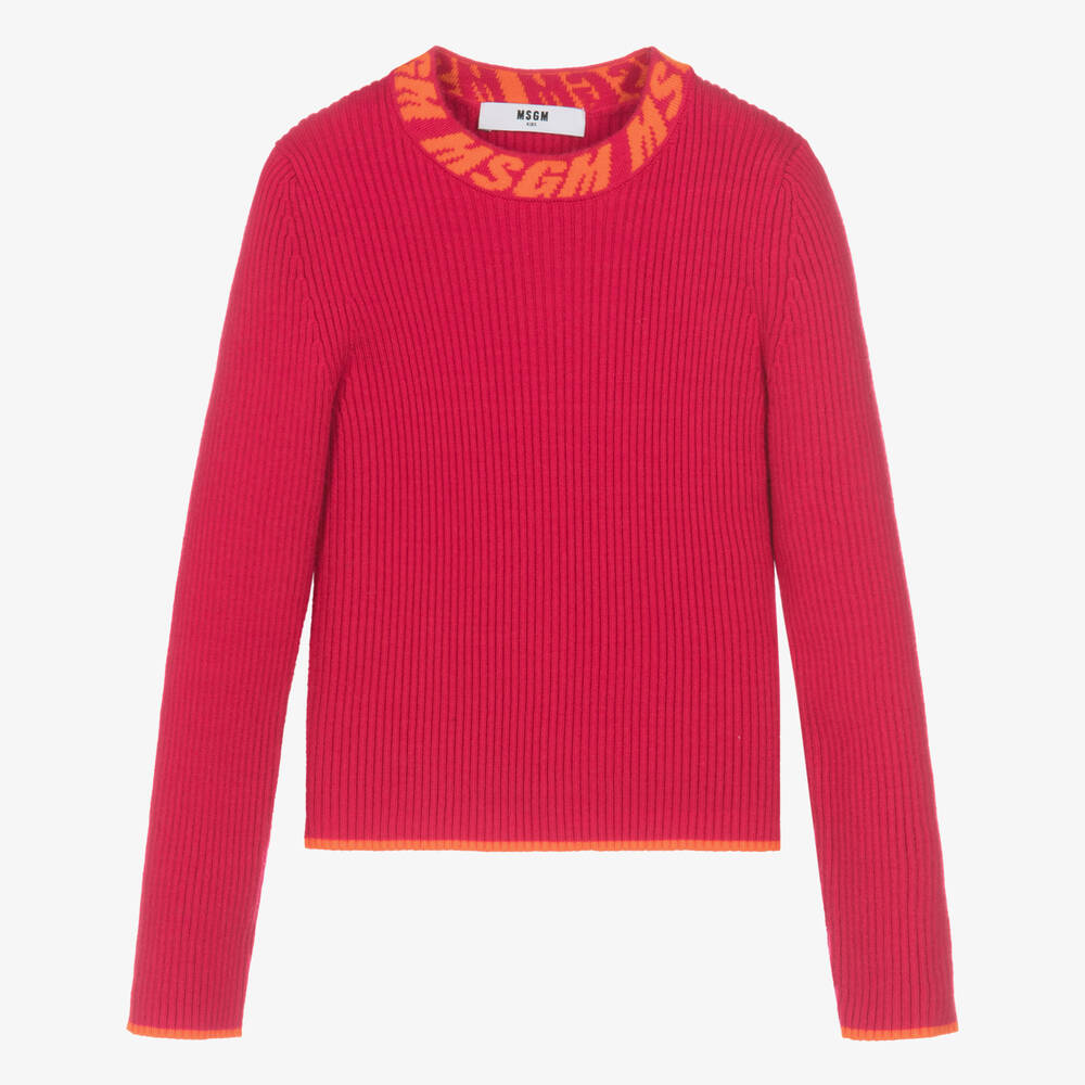 MSGM - Pinker Strickpullover für Mädchen | Childrensalon