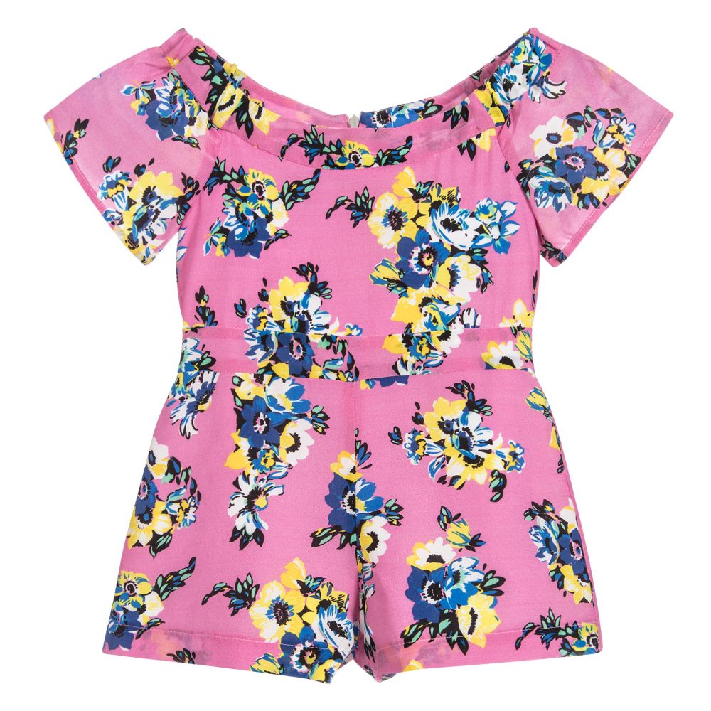 MSGM - Girls Pink Silk Playsuit | Childrensalon