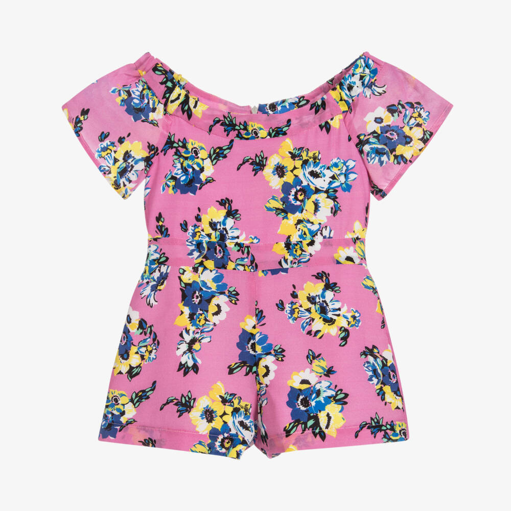 MSGM-Girls Pink Silk Playsuit | Childrensalon Outlet