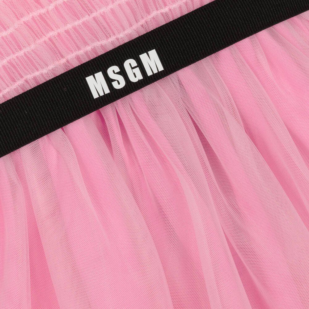 MSGM-Girls Pink Tulle Dress | Childrensalon Outlet