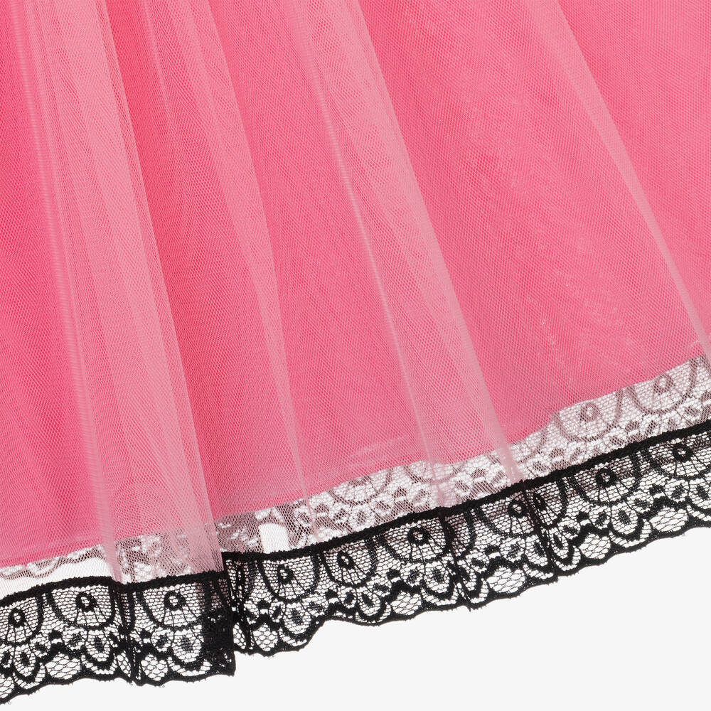 MSGM-Girls Pink Tulle & Lace Skirt | Childrensalon Outlet