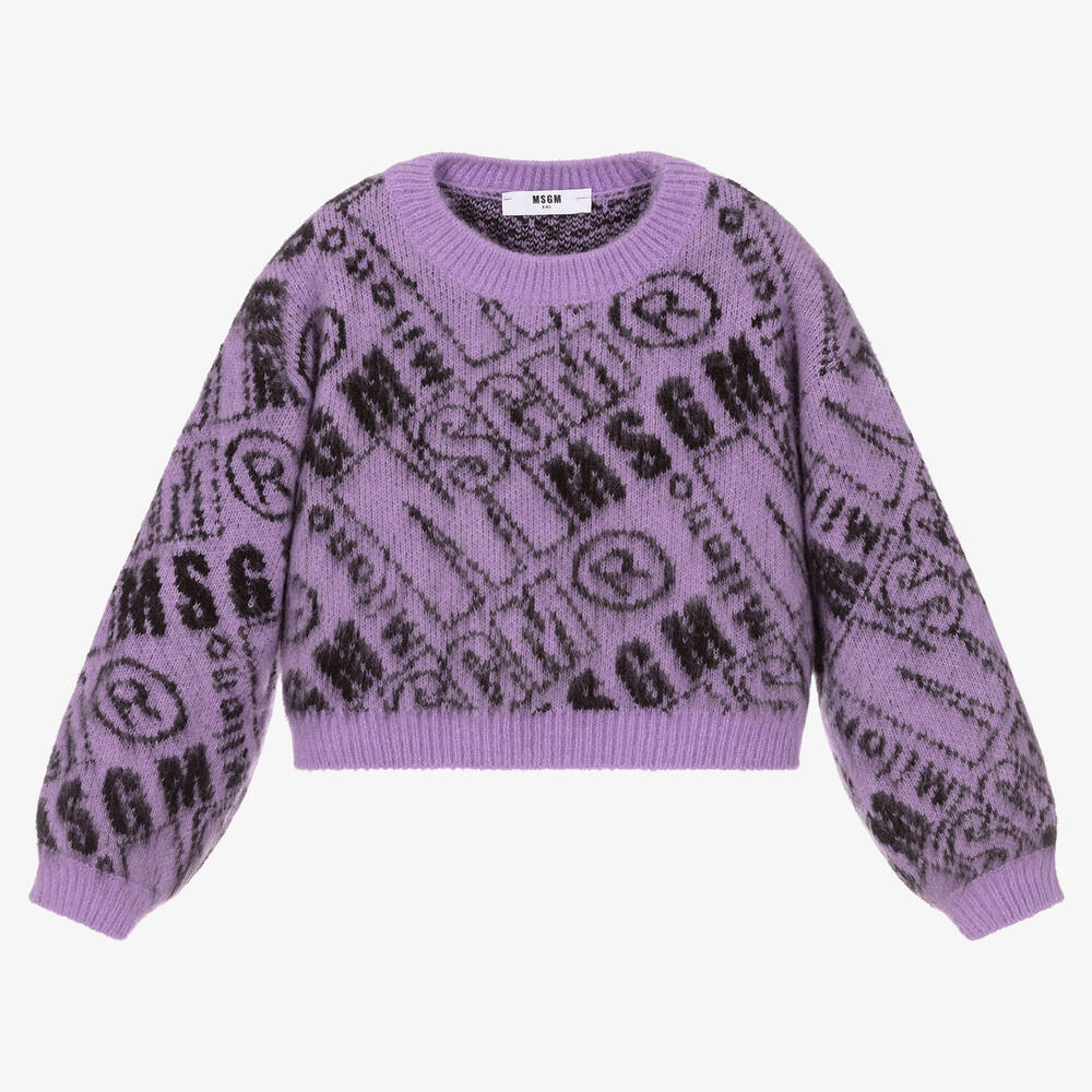 MSGM - Фиолетовый вязаный свитер | Childrensalon
