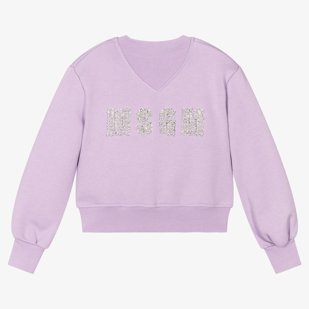 MSGM - Violettes Sweatshirt für Mädchen | Childrensalon