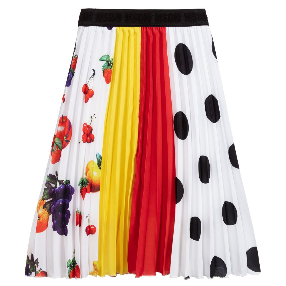 MSGM-Girls Red & Yellow Crêpe Skirt | Childrensalon Outlet