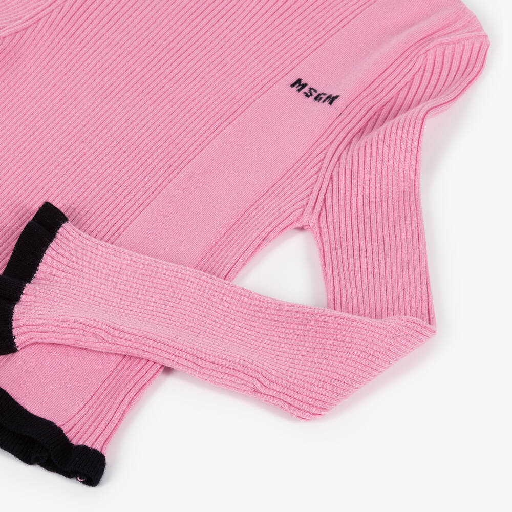 إم إس جي إم-بلوفر بياقة عالية مضلع لون زهري للبنات | Childrensalon Outlet