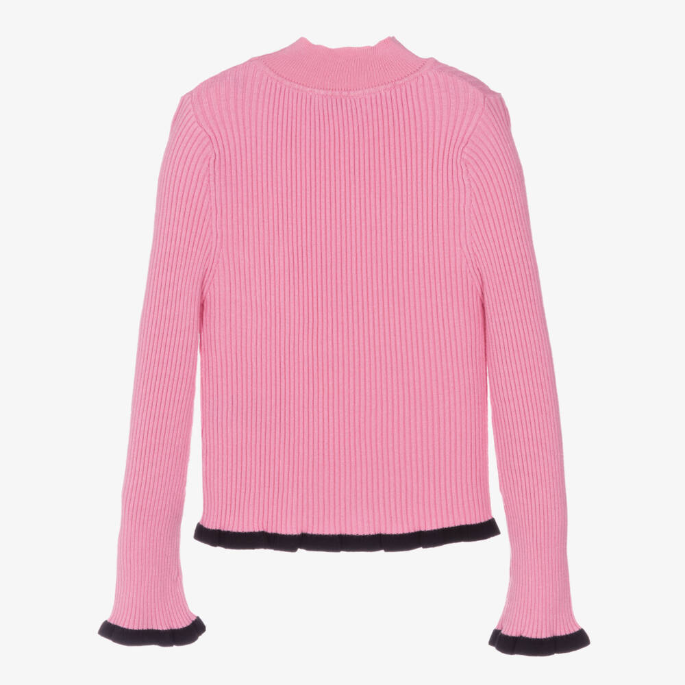 إم إس جي إم-بلوفر بياقة عالية مضلع لون زهري للبنات | Childrensalon Outlet