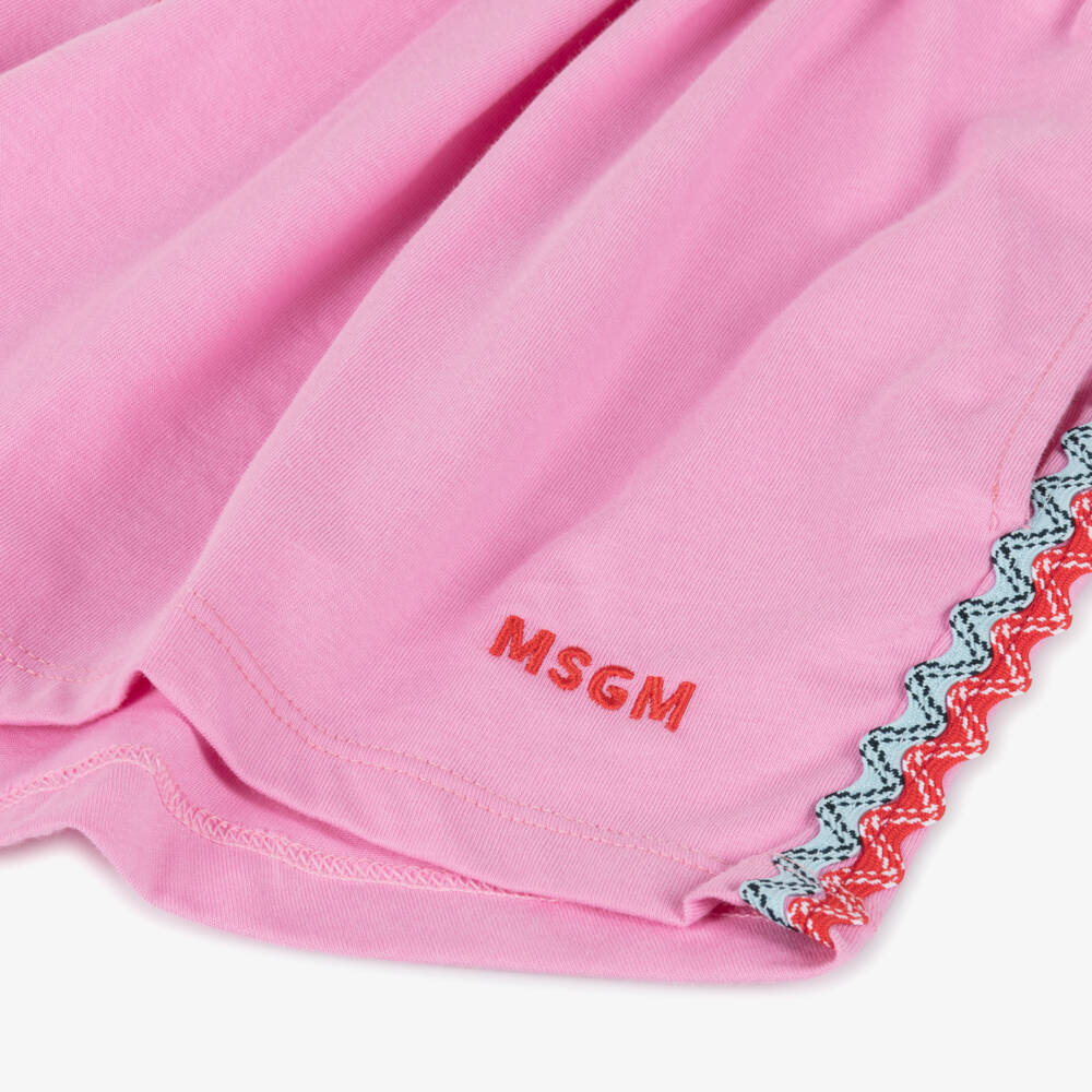 MSGM-Girls Rosy Cotton Knit Shorts | Childrensalon Outlet