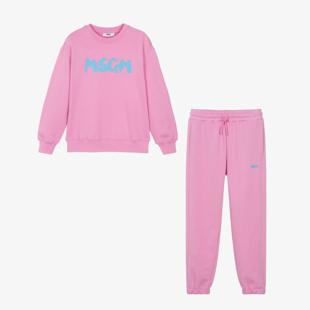 MSGM-Костюм для отдыха из розового хлопка для девочек | Childrensalon Outlet