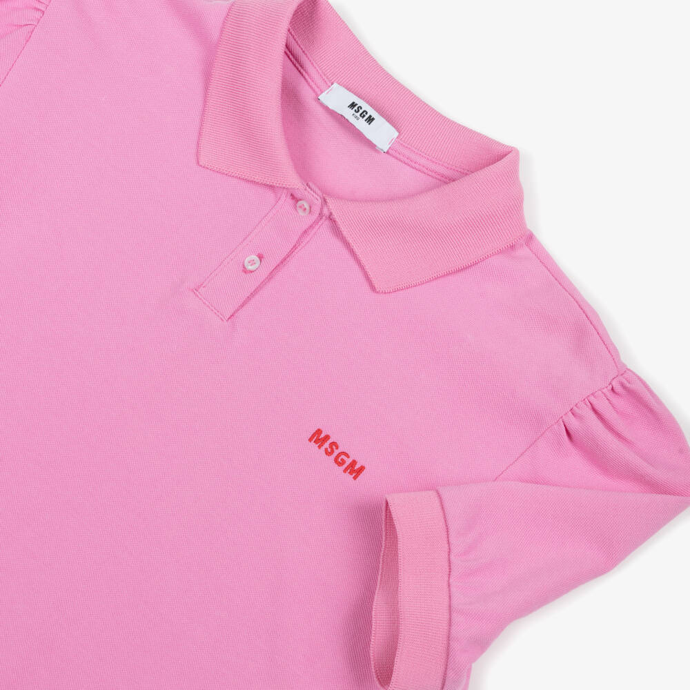 MSGM-Girls Rosy Cotton Piqué Polo | Childrensalon Outlet