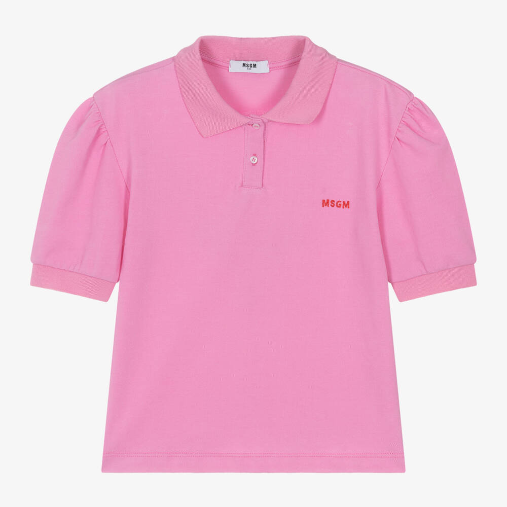 MSGM-بولو قطن بيكيه وردي للبنات | Childrensalon Outlet