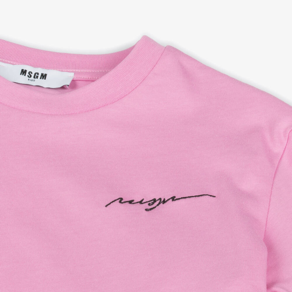 MSGM-Girls' Rosy Soft Cotton Tee | Childrensalon Outlet