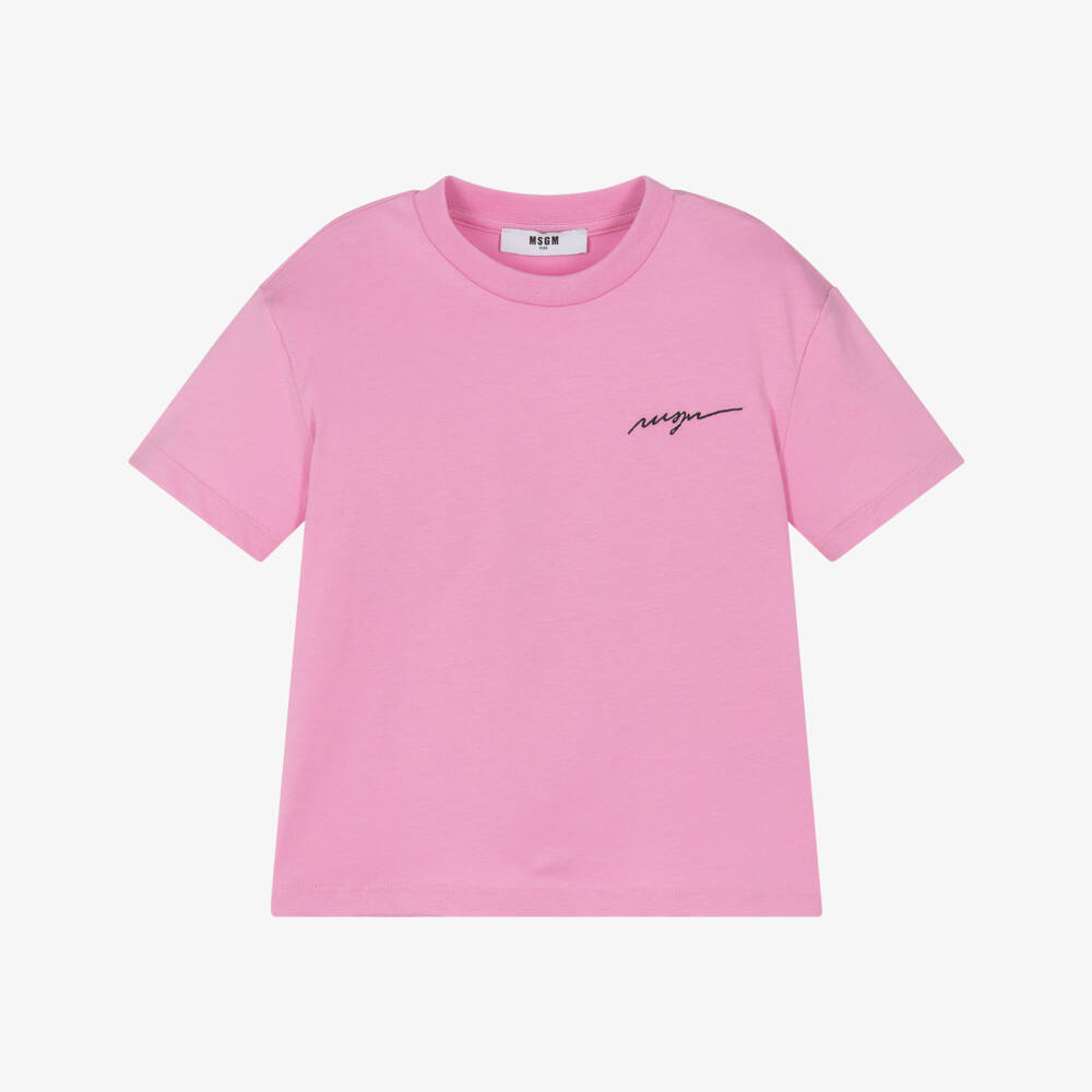 MSGM-Girls' Rosy Soft Cotton Tee | Childrensalon Outlet