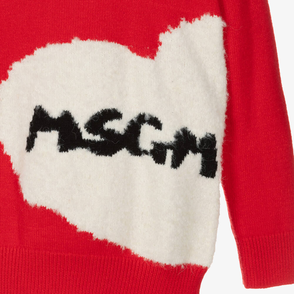 MSGM-Girls Scarlet Heart Jumper | Childrensalon Outlet