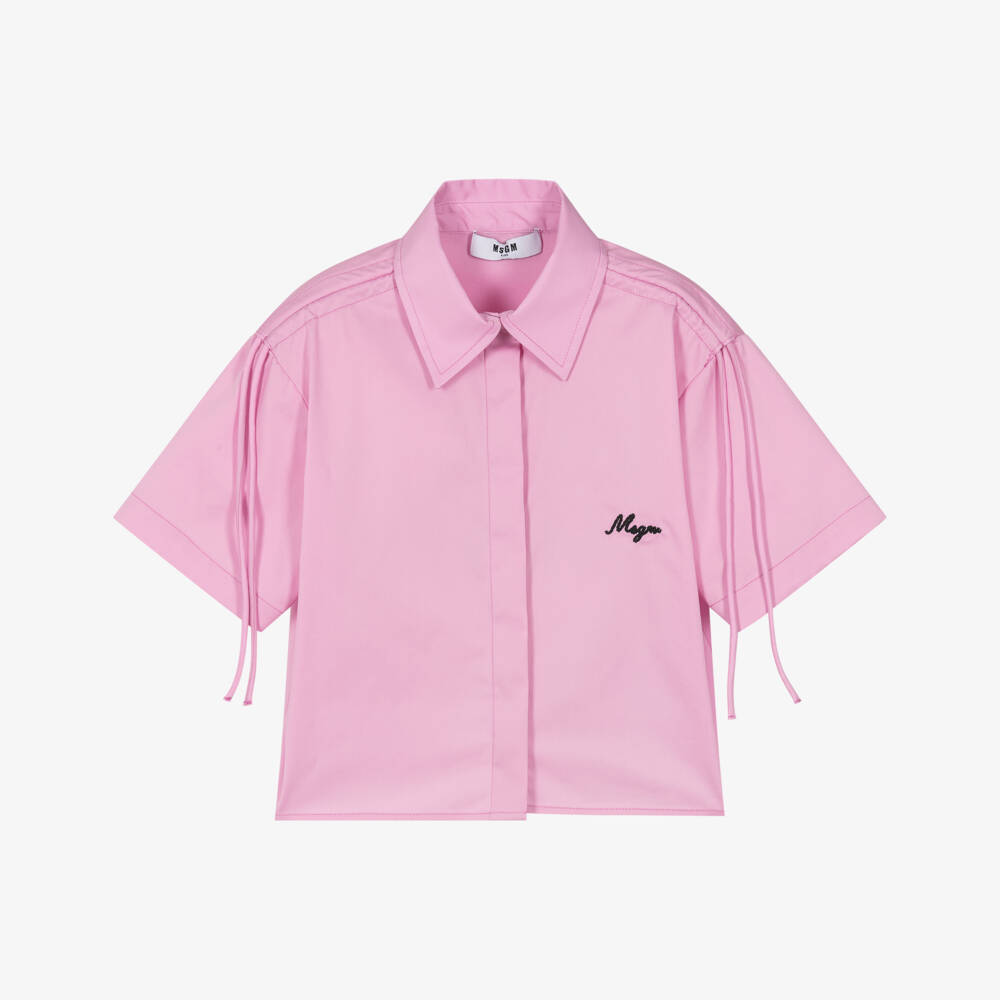 MSGM-Мягкая розовая хлопковая блузка для девочек | Childrensalon Outlet