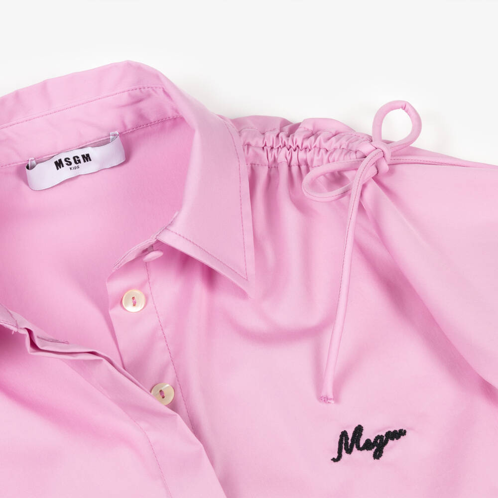 MSGM-Мягкая розовая хлопковая блузка для девочек | Childrensalon Outlet