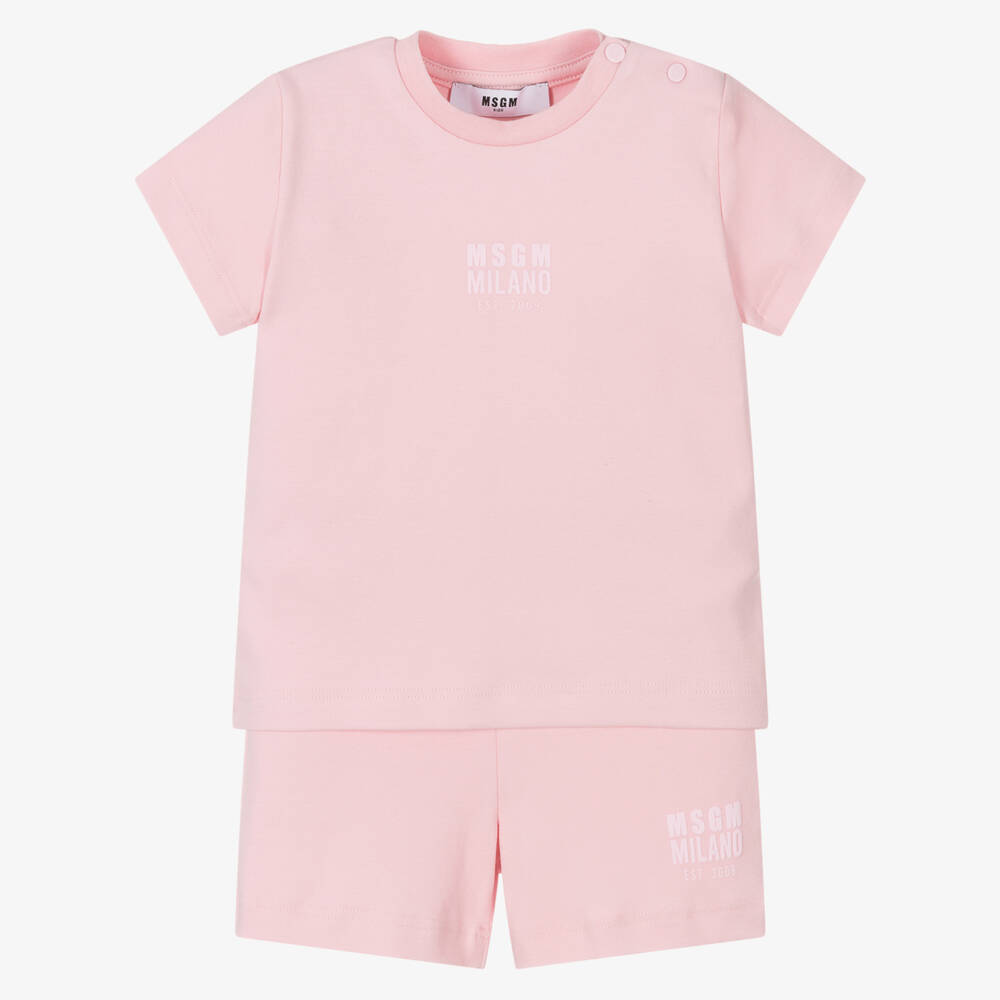 MSGM-Мягкий розовый хлопковый комплект для девочек | Childrensalon Outlet