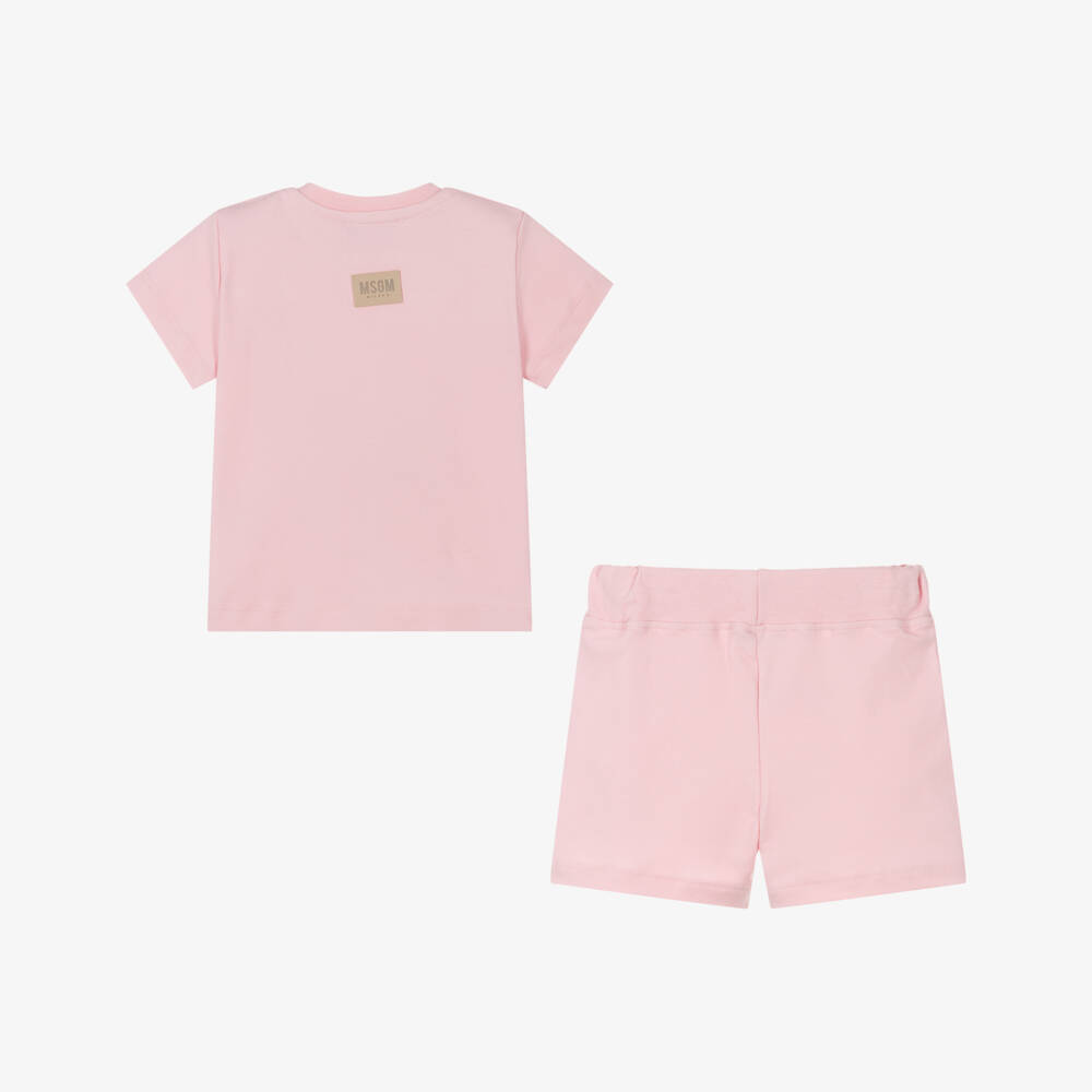 MSGM-Girls Soft Pink Cotton Ensemble | Childrensalon Outlet