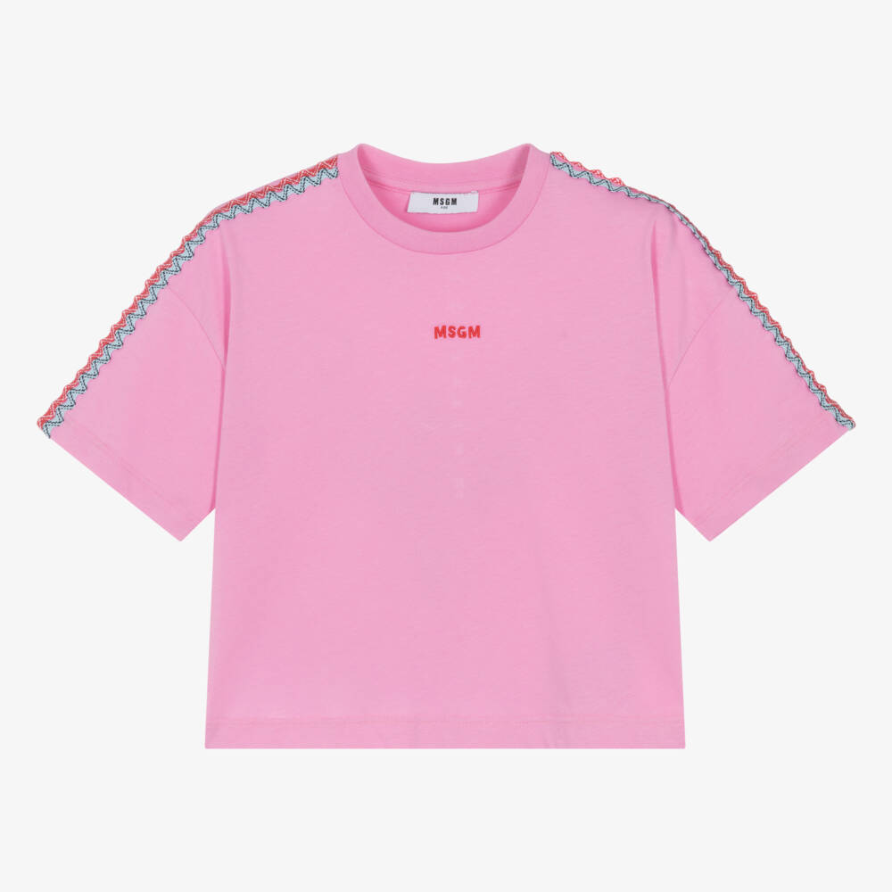 MSGM-Girls Soft Pink Cotton Tee | Childrensalon Outlet