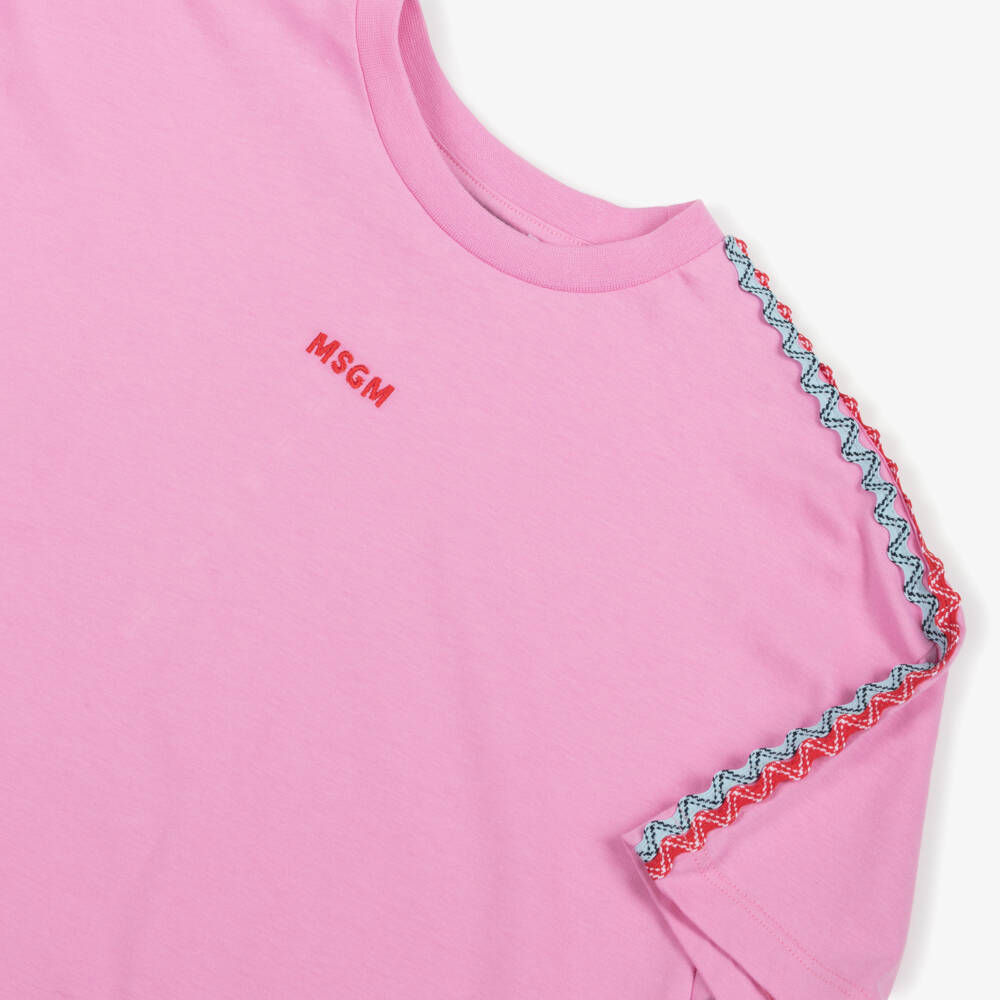 MSGM-Girls Soft Pink Cotton Tee | Childrensalon Outlet
