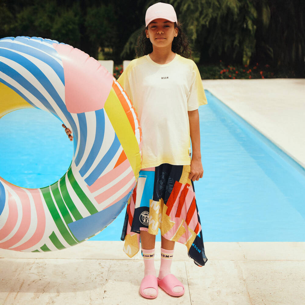 MSGM-Girls' Soft Pink Logo Socks | Childrensalon Outlet