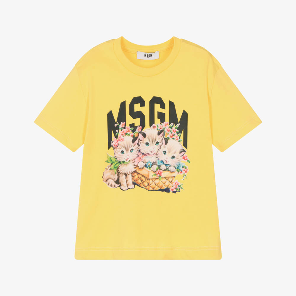 MSGM-Girls Sunny Kitten Tee | Childrensalon Outlet