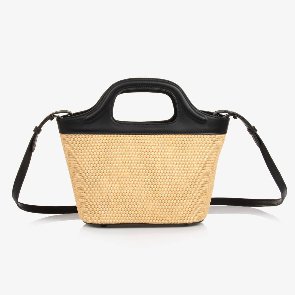 MSGM-Girls Tan Woven Tote Bag | Childrensalon Outlet