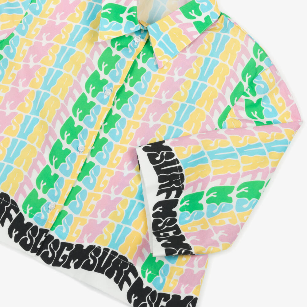 MSGM-Яркая хлопковая блузка с логотипом для девочек | Childrensalon Outlet