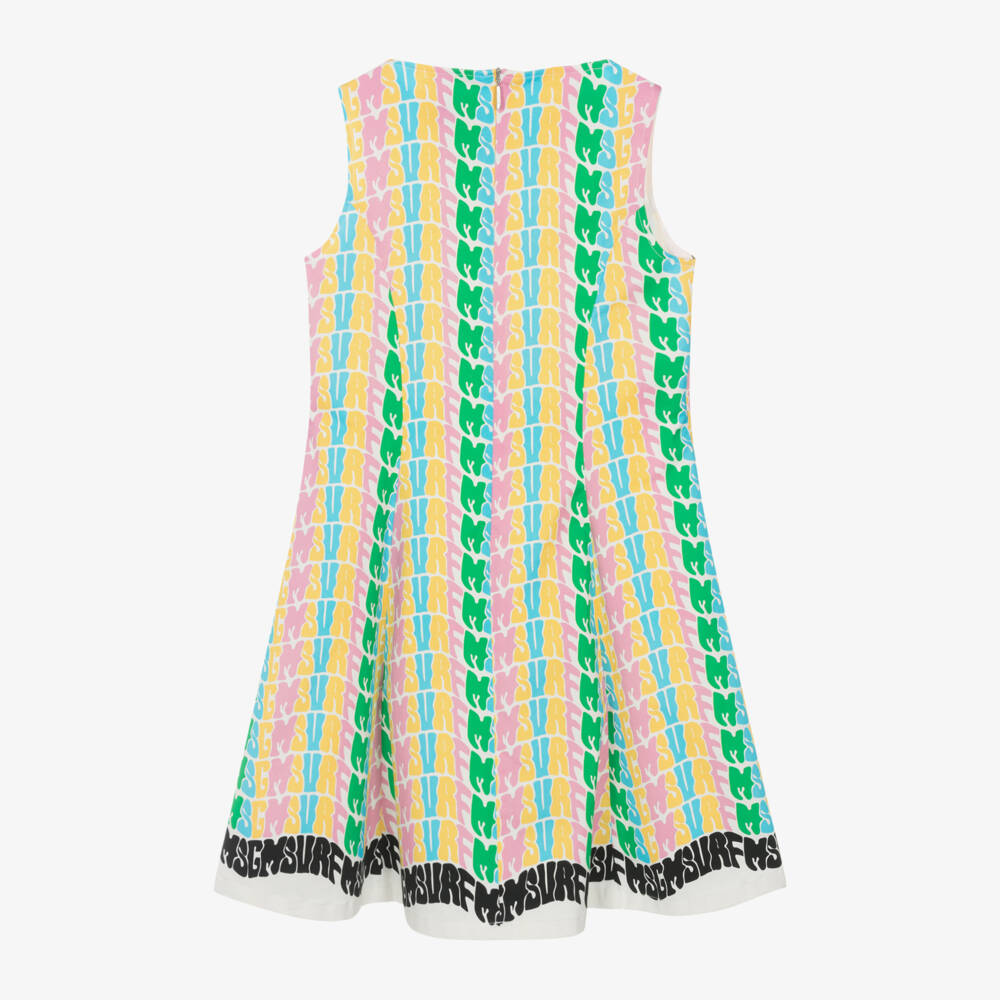 MSGM-Girls Vibrant Cotton Logo Dress | Childrensalon Outlet