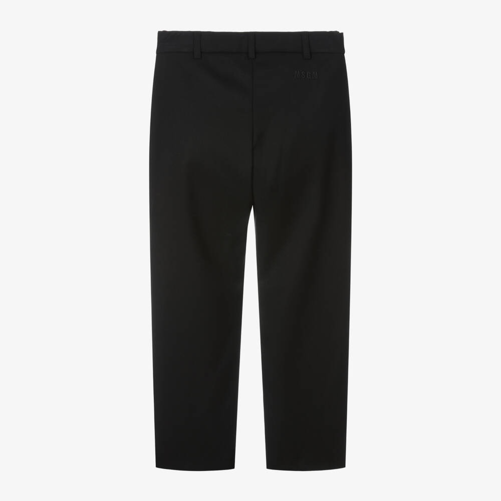 MSGM-Girls Viscose Diamanté Black Trousers | Childrensalon Outlet