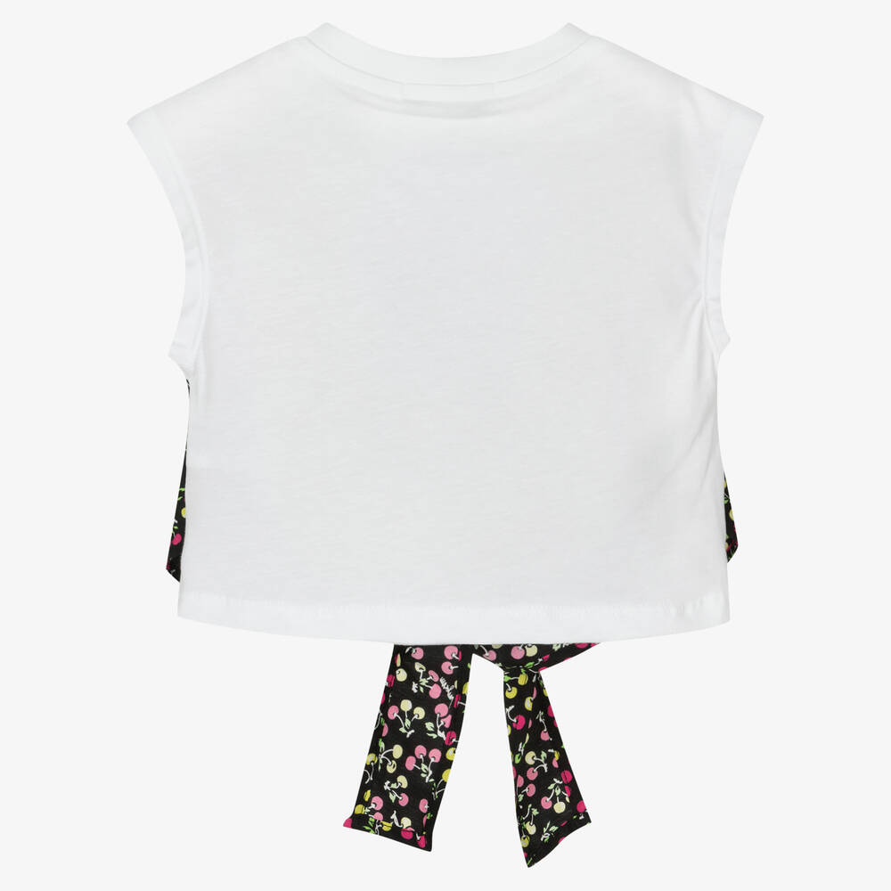 MSGM-Черно-белый топ с вишнями | Childrensalon Outlet