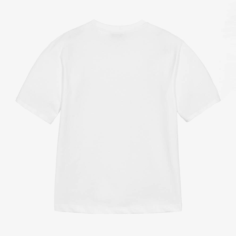 MSGM-Girls White Cheerful Dog Tee | Childrensalon Outlet