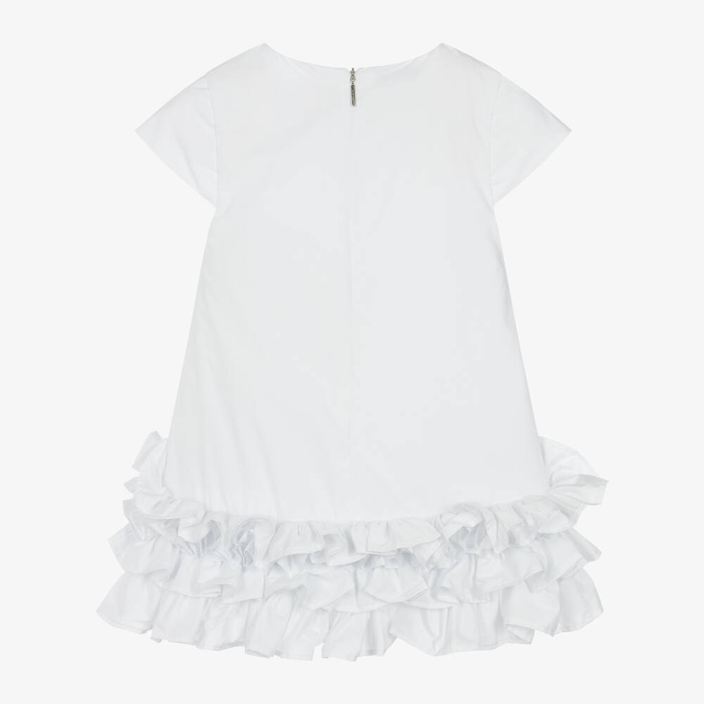 Msgm white ruffle dress 2025