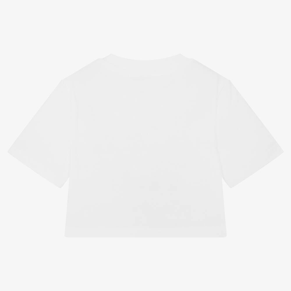 MSGM-Белая хлопковая футболка с котенком | Childrensalon Outlet