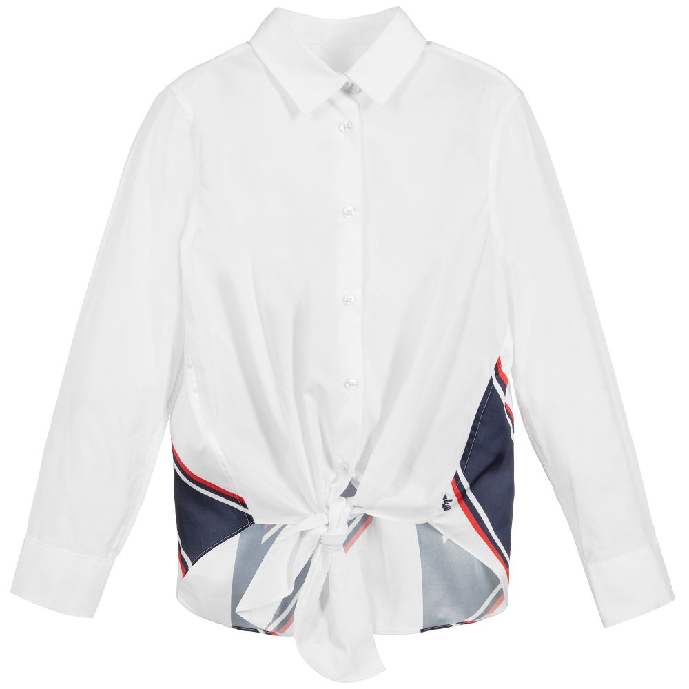 MSGM - Girls White Cotton Shirt | Childrensalon