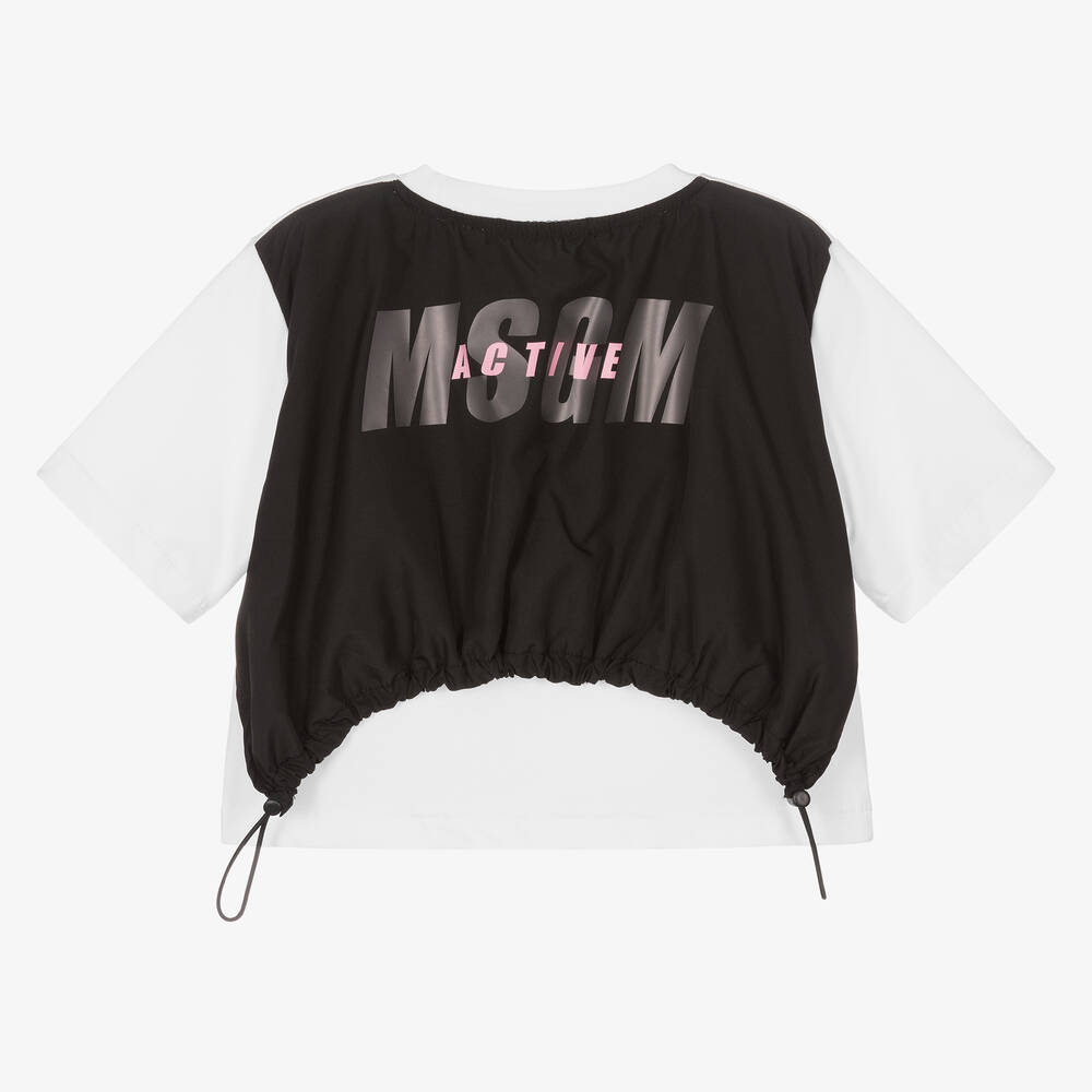 MSGM-Белая квадратная футболка | Childrensalon Outlet