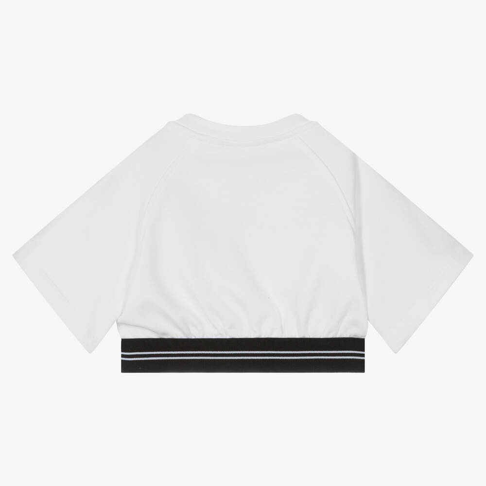 MSGM-توب كروب قطن لون أبيض للبنات | Childrensalon Outlet
