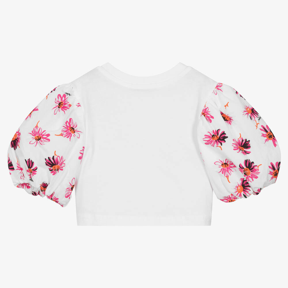 MSGM-Бело-розовый кроп-топ для девочек | Childrensalon Outlet