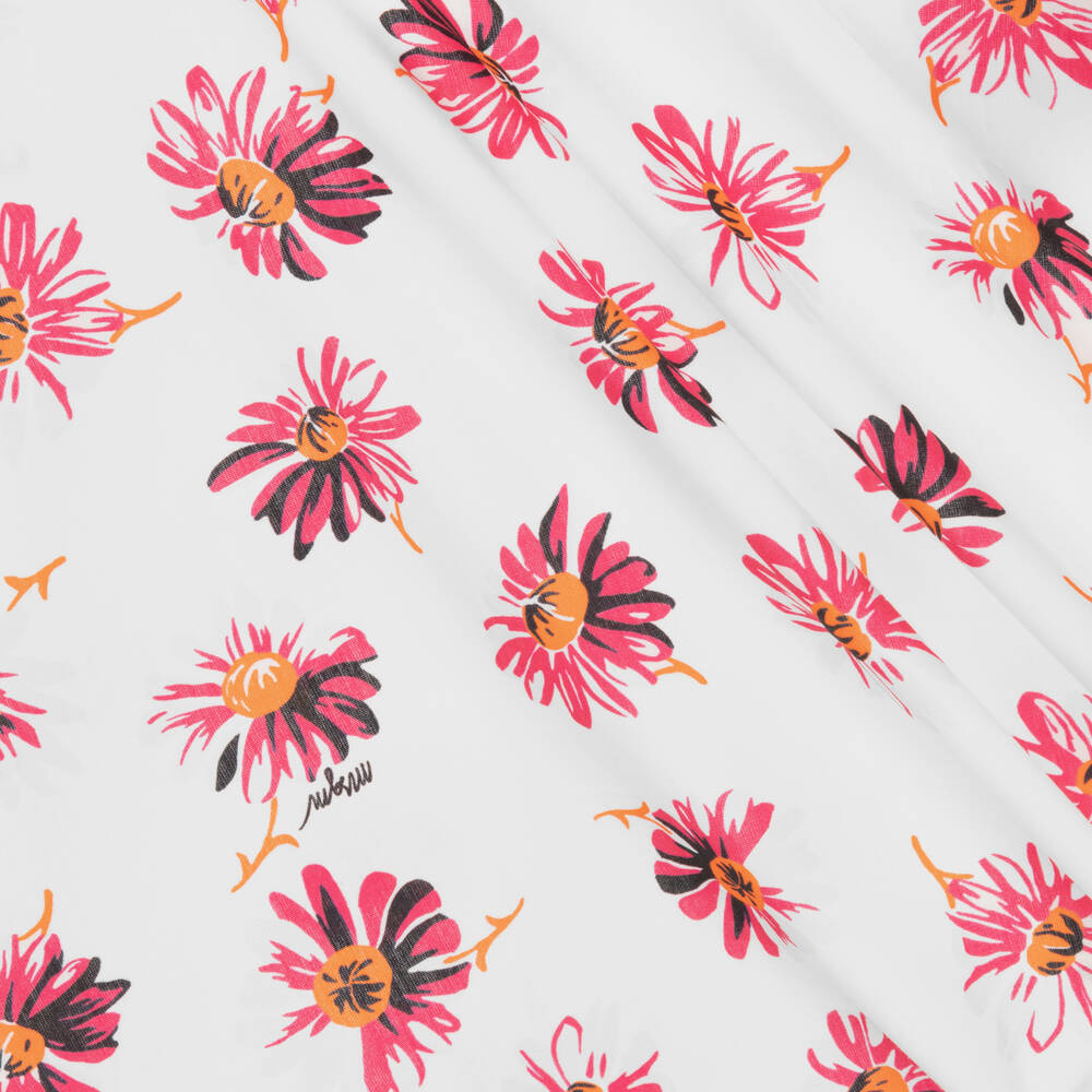 MSGM-Girls White & Pink Floral Dress | Childrensalon Outlet